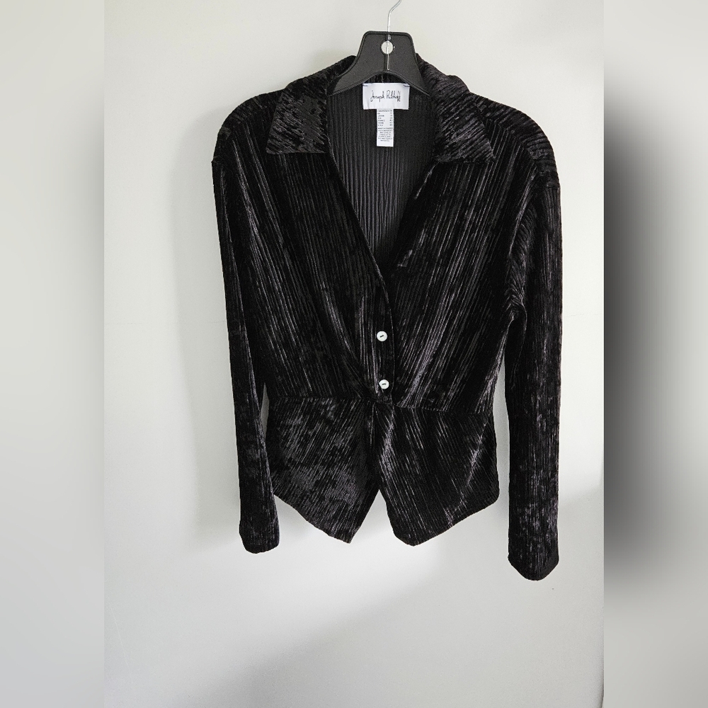 Jos Ribkoff Set Black Velvet Ribbed Set Top And Pants - Picture 4 of 10